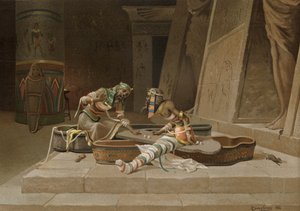 Le mummie di Setna e Ptahneferka giocano a dadi per il libro magico di Thoth da Spanish School